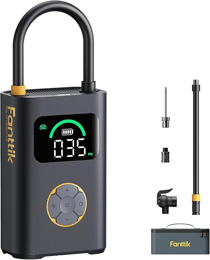 Fanttik X10 Pro Max Tire Inflator for SUV, 36s Fast Inflate Portable Air Compressor with Presta and Schrader Valve, 150PSI Cordless Air Pump with Powerful Battery for Cars, Motorcycles, Bikes, Balls