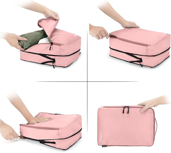 8 Set Compression Packing Cubes for Travel, Waterproof Luggage Organizers, Suitcase Organizer Set for Carry-On & Checked Bagg