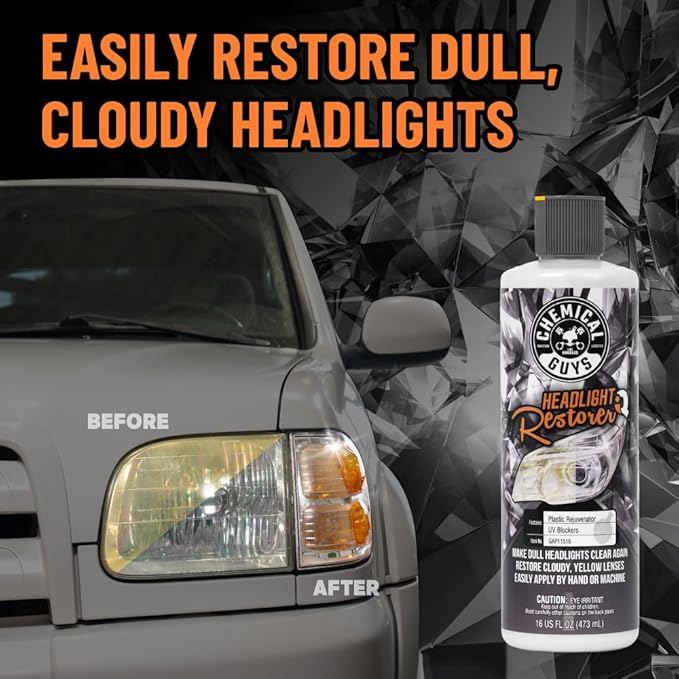Chemical Guys GAP11516 Headlight Restore and Protect, 16. Fluid_Ounces and MIC_292_02 Premium Grade Microfiber Applicator, Blue (Pack of 2)
