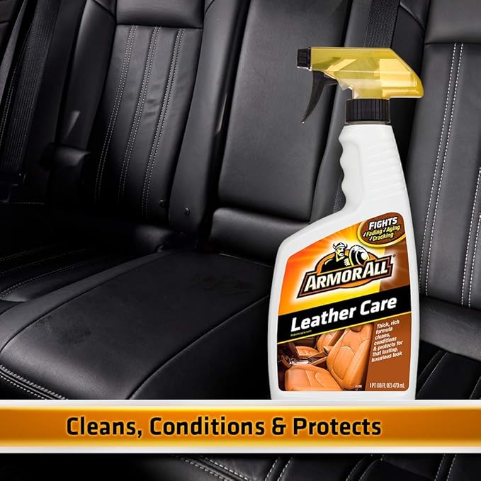 Armor All Car Leather Care Spray, Leather Cleaner and Protectant for Cars, Trucks and Motorcycles, Includes 2 Bottles, 16 Fl 