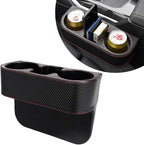 DXNQ Car Cup Holder Gap Filler Organizer, Multifunctional Auto Front Console Gap Filler with Cup Holder, Leather Extra Cup Ho