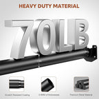 Closet Rods for Hanging Clothes, 17-70 Inch Stepless Adjustable Closet Rod, 1.3 Inch Heavy Duty Metal Clothes Hanging Rod, Ex