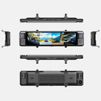 D80 4-Channel 4K Rear View Mirror Camera with ADAS and BSD,11” Touchscreen, Front and Rear and Left and Right Camera for Car，