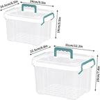 Covetree 2-Pack Clear Plastic Medicine Storage Organizer & First Aid Box – Multi-Layer Medicine Storage Box, Durable Medicine