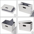 PRANDOM Large Collapsible Storage Containers with Lids [5-Pack] Fabric Foldable Storage Bins Boxes Organizer Baskets Cube wit