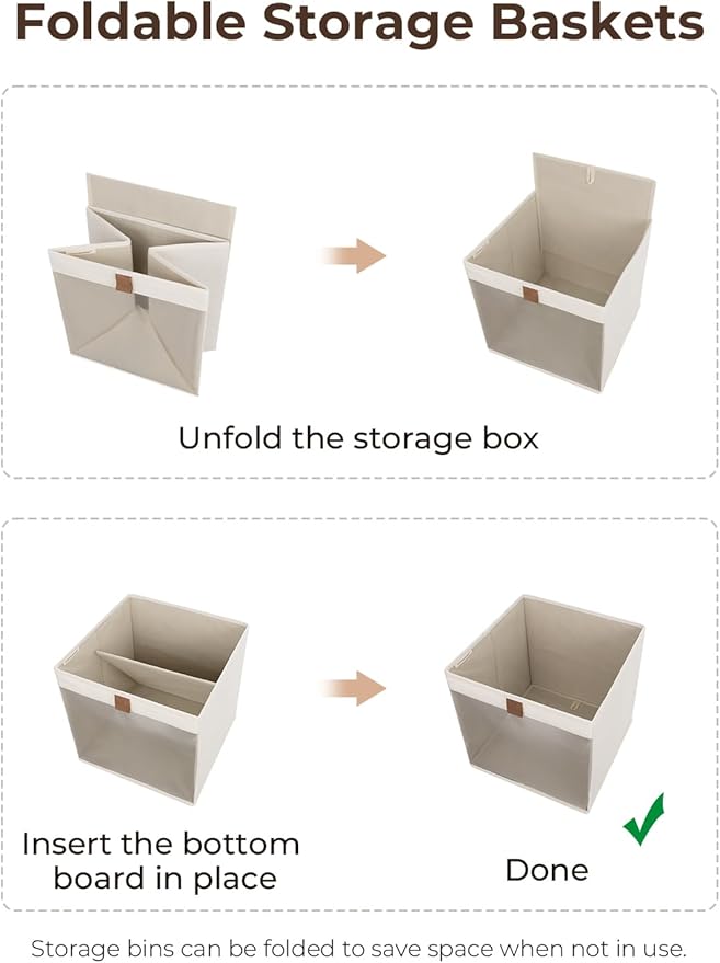 StorageWorks 13x13 Storage Cubes, Closet Storage Bins with Clear Window, Large Fabric Organizer for Clothes, Collapsible Stor
