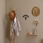 Wall mounted wooden cowboy hat rack, adjustable western cowboy hat rack, used for wide brimmed hats, hat storage, black, for 