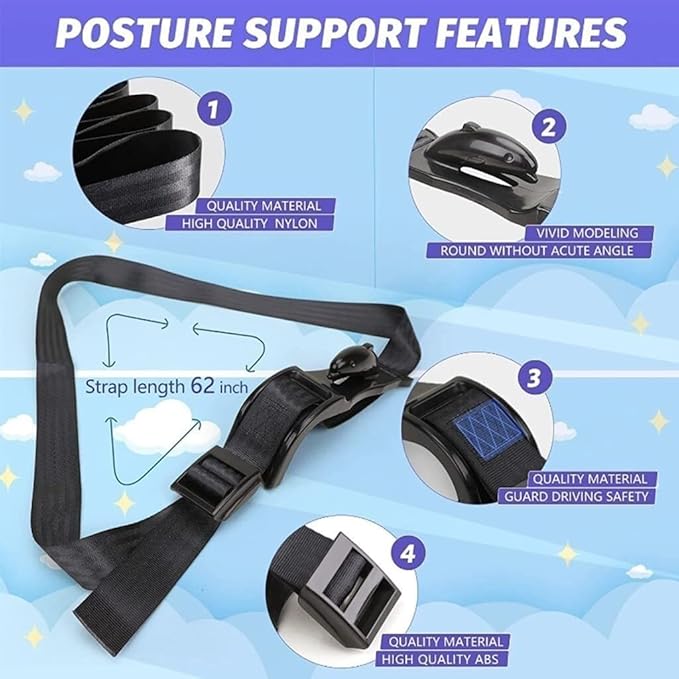 Car Seat Belt Cover for Pregnancy, Soft Harness for Neck and Abdomen Protection, with Adjustable Strap Soft Harness, Comfort Enhancer for Maternity Car Universal Travel(Black)