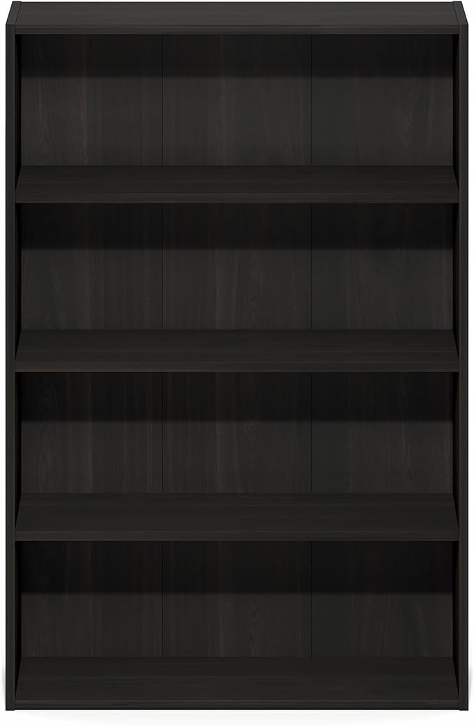 Furinno Basic Book Shelf, 4-Tier Bookcase with Open Shelf, Bookshelf, Cube Storage Organizer, 6 x 24 x 35, for Living Room, B