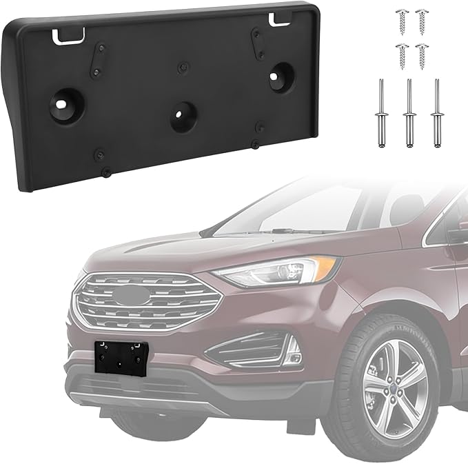 Front License Plate Frame Compatible with Ford Edge 2019 2020 2021 2022 2023 2024, Bumper License Frame Holder Mounting Brack