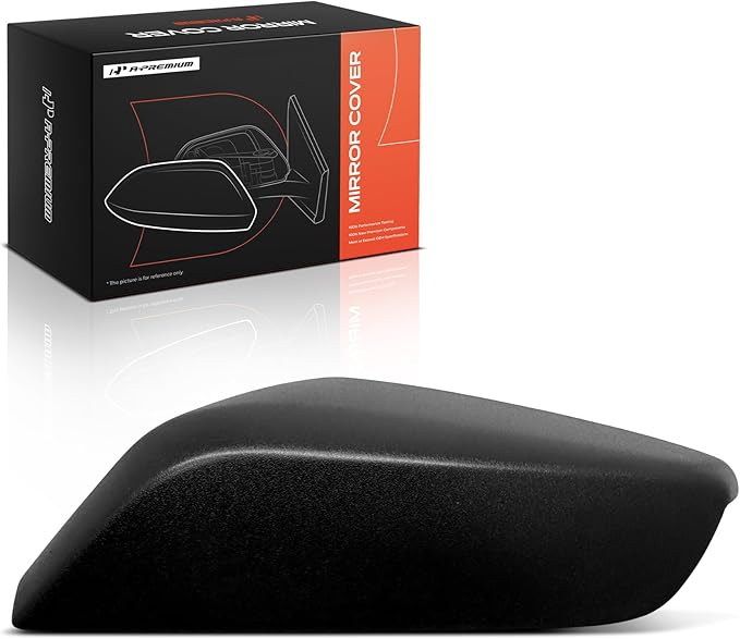 A-Premium Left Driver Side Rearview Mirror Cover Cap Compatible with Chevy Chevrolet Malibu 2016 2017 2018 2019 2020 2021 2022 2023 2024 2025 - Textured Black, Paint to Match, Replace# 84026841