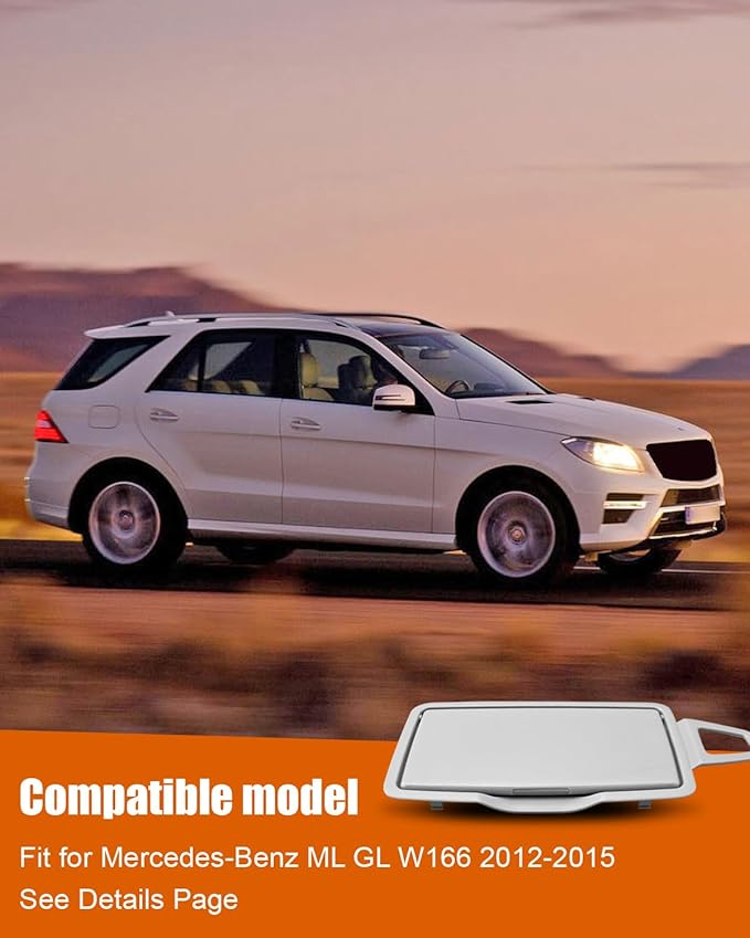 Sun Visor Vanity Mirror Cover Fit for Mercedes-Benz GLE GLC C E S Class 2012-2020 Replace A1668100110 A1668100210 A2058107104, Left Front Makeup Mirror Cap, Grey