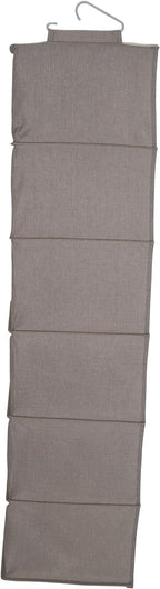 Household Essentials 6 Shelf Hanging Closet Organizer, Hanging Closet Shelf, Fabric Poly Linen and PEVA Shelving