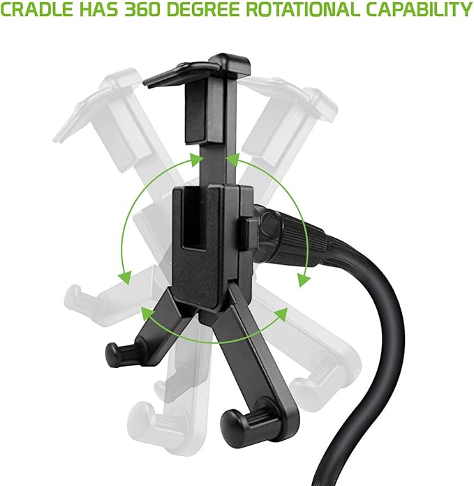Cellet Tablet Mount with a Cup Holder Base Compatible for Apple iPad Pro 12.9, 11, 10.5, 9.7, Air, Mini, Samsung Galaxy Tab S8 S7 S6 S5 A/E Amazon Kind Fire HD 10 8 Surface Go (Tablet Goose Neck)