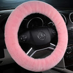 OGLAND Natural Fur Wool Sheepskin car Steering Wheel Cover,Protector for Universal Steering Wheel 15 Inchs, Anti-Slip,Comfort