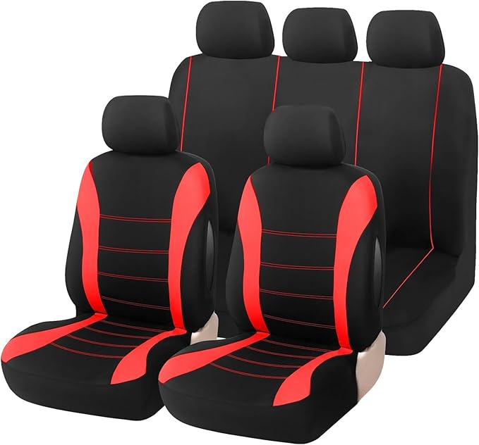 Foneso Car Seat Covers, 100% Breathable with Composite Sponge Inside, Airbag Compatible Universal Fit Accessories Auto for Ca