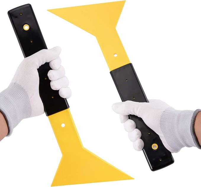 EHDIS Window Tint Squeegee Long Handle Scraper Tool Triangle Slim Foot Tinting Squeegee Windshield Snow Frost Ice Removal Tool for Cars Trucks Window Film Installation Applicator Tool