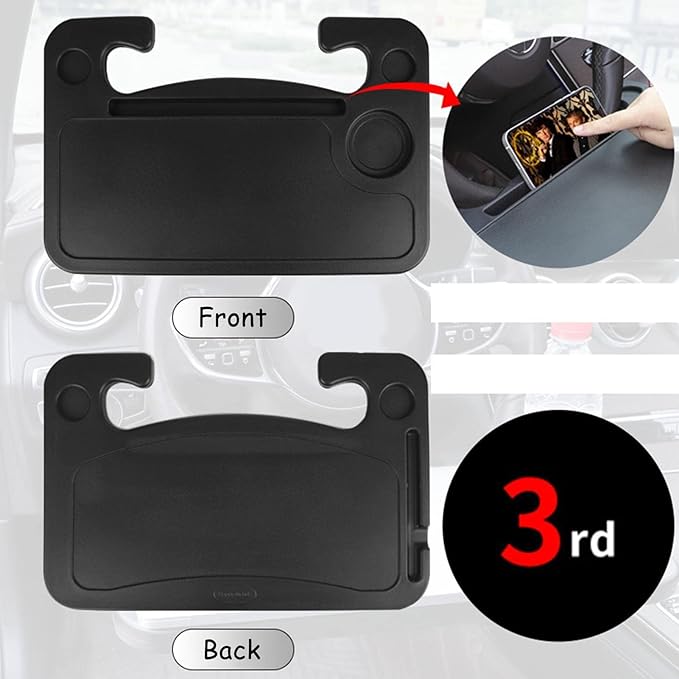 1 Pcs Car Steering Wheel Tray for Cadillac Seville/DeVille/Escalade ESV/Lyriq/Vistiq, Multi-Functional Notebook Eating Desk Double-Sided Design Table Holder Auto Interior Accessories,B