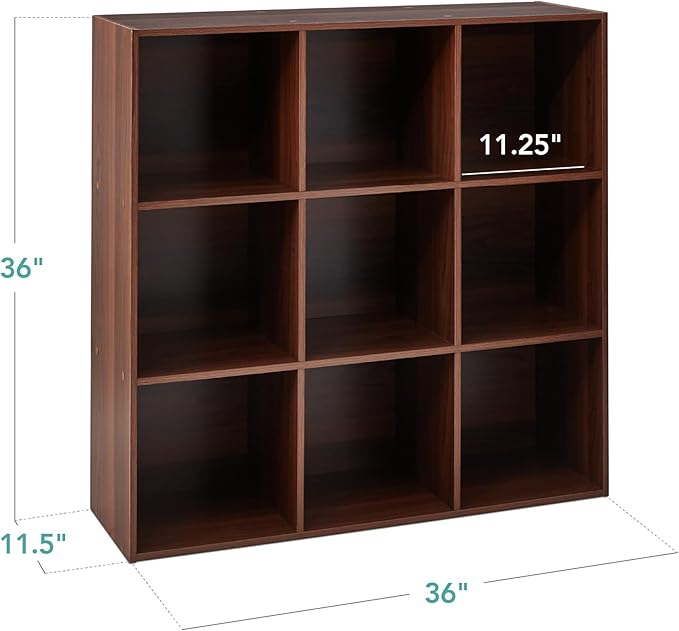 Best Choice Products 9-Cube Storage Organizer, 11in Shelf Opening, Bookcase, Display Shelf, Customizable w/ 3 Removable Back 