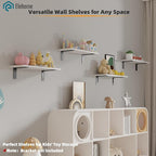 Floating Shelf Board for Wall 5/8" – No Brackets – 24" L x 12" W x 0.6" T White Melamine Wood Floating Shelves for Bathroom, 