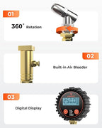 ETENWOLF T400 Digital Tire Pressure Gauge 0-250 PSI, ANSI B40.7 2A Grade High Precision(Plus-Minus 0.5%), Tire Gauge for Tire Pressure with Rubber Hose and Backlit LCD, Car Accessories