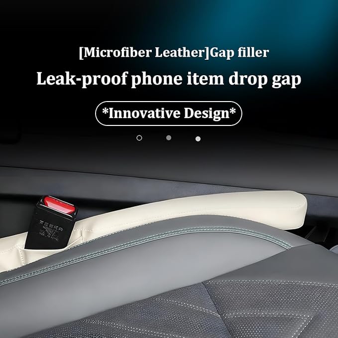 Car Seat Gap Filler, 2PCS Between Vehicle Seats Console Organizer Stop Things from Dropping, Automotive Interior Chair Gap Coverage Fill, Universal for SUV Automobile Truck (Beige)
