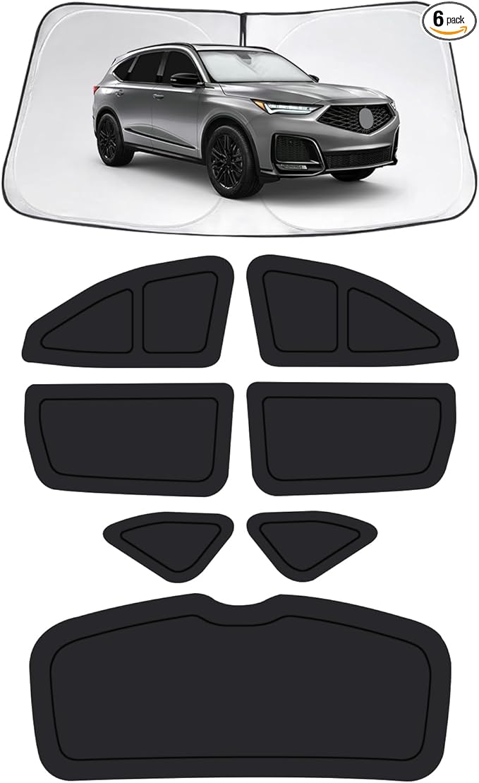 Car Window Shades for Acura MDX 2021-2026, Full Car Window Covers for Privacy, Sunshades for MDX Front Rear Windshield Side Windows to Block UV and Protect Privacy(6pcs)