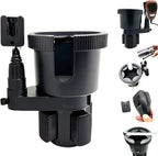 LycoGear Adjustable Car Drink Cup Holder Organizer Expander Mount w/Universal Ham CB Radio Microphone Mic Hanger Holder for T