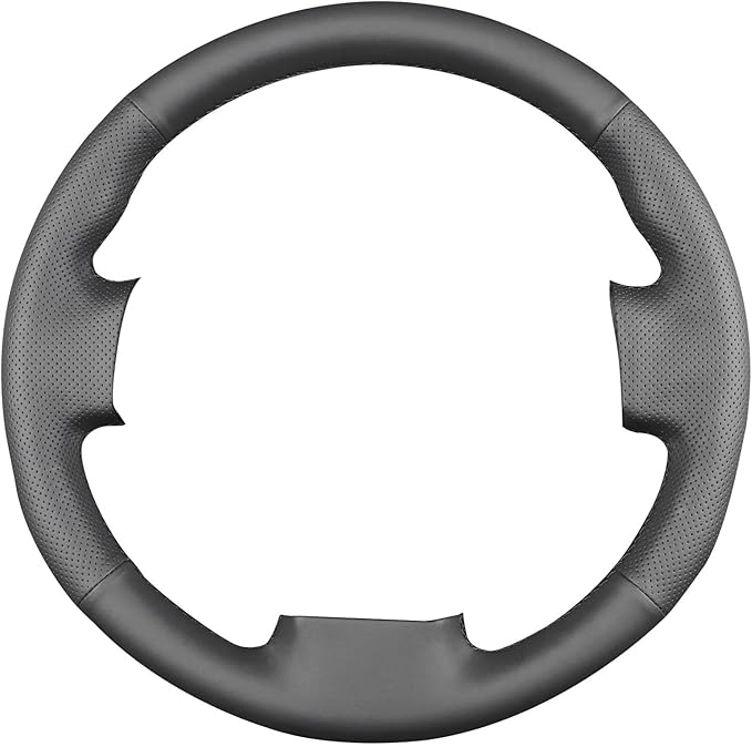 Hand-Stitched Steering Wheel Cover,Fit for Nissan Frontier 2005-2021/Pathfinder 2005-2012/Xterra 2005-2015,Non-Slip Breathable Microfiber Leather Steering Wheel Cover on Wrap DIY Hand Sewn