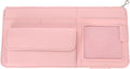 PATIKIL 1 Pcs Car Sun Visor Organizer, 12.8 x 6.5 Inch PU Leather Vehicle Storage Pouch Holder for Sunglasses Card Pen Driver License Car Accessories, Pink