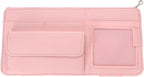 PATIKIL 1 Pcs Car Sun Visor Organizer, 12.8 x 6.5 Inch PU Leather Vehicle Storage Pouch Holder for Sunglasses Card Pen Driver License Car Accessories, Pink