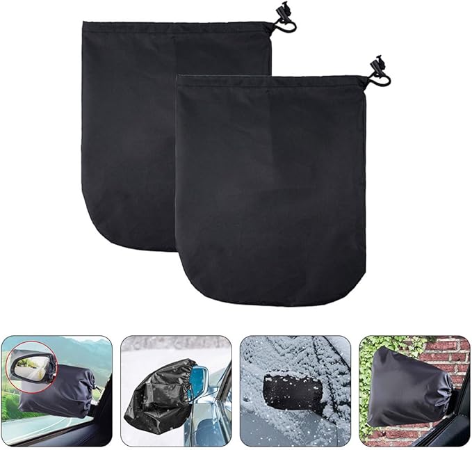 2pcs Oxford Cloth Rearview Mirror Cover Snowproof Windproof Car Mirror Coat