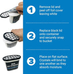 Moisture Absorber 2 Pack with Activated Charcoal Dehumidifier Bucket, Unscented Odor Absorber for Closet Basement Bathroom