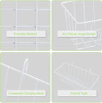 10 Pack Wall Grid Panel Hanging Wire Basket, Metal Wall Storage and Display Basket, Grid Wall Storage Basket for Kitchen, Hom