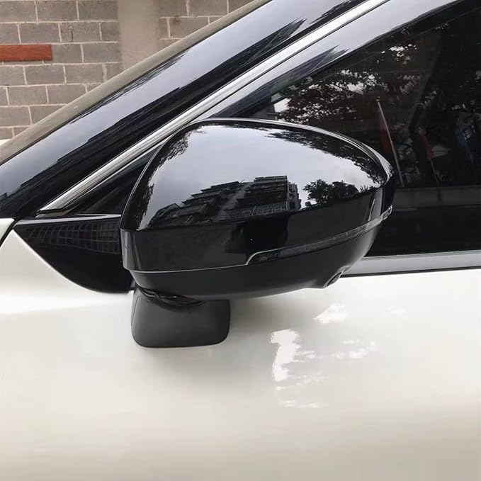 New 2pcs Door Exterior Rearview Mirror Cover Cap Trim for Nissan Rogue Mitsubishi Outlander 2022 2023 2024 (Glossy Black)