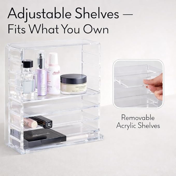 Makeup Organizer for Eyeshadow Palette Organizer, 8 Section Divided Makeup Palette Holder for Vanity Drawer Countertop