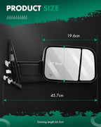 SCITOO Left Right Tow Mirror Compatible Fit for Towing Mirrors 2002-2008 For Dodge For Ram 1500 2003-2009 For Ram 2500 3500 Truck Black Power Adjusted Heated Turn Signal Light Pair Mirrors
