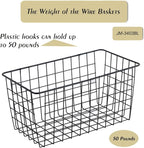 3 Pack【Extra Large】Hanging Kitchen Basket,Wire Storage Basket,with Traceless Tape and High-Strength Nylon Hooks,no Drilling,f