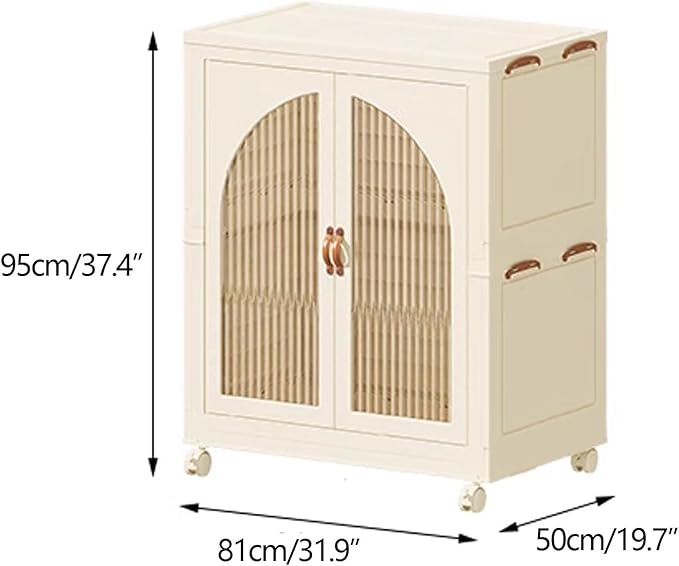 Heavy Duty Clothes Rack - Portable Foldable Wardrobe with Hanging Space on Wheels for Bedroom, Dorm, or Laundry Room Use, 81x