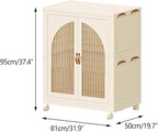 Heavy Duty Clothes Rack - Portable Foldable Wardrobe with Hanging Space on Wheels for Bedroom, Dorm, or Laundry Room Use, 81x