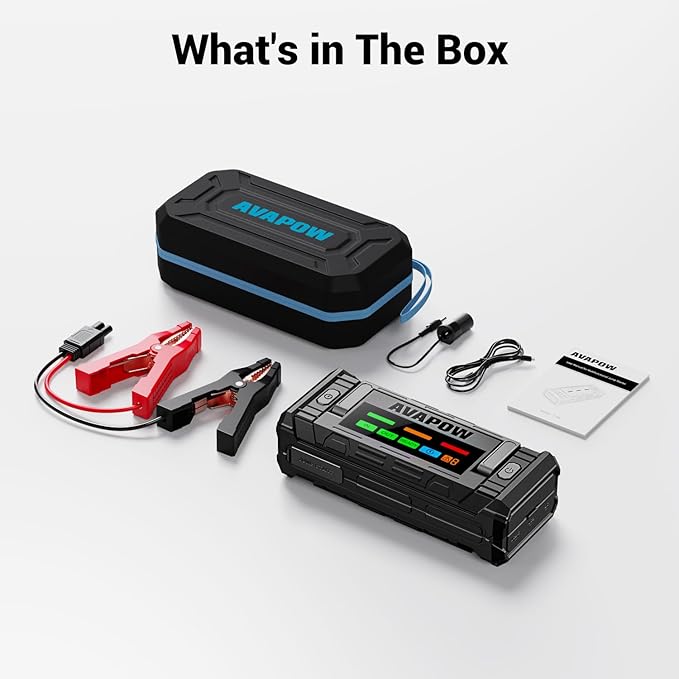 AVAPOW TJ68 10000A Battery Jump Starter Portable with 4 HD Display PD 65W Dual-Way Fast Charging,12V Jump Box, Car Battery