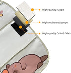 kids Leather Car Backseat Organizer with Foldable Table Tray, Car Storage Organizer with Tablet Holder, Car Seat Back Protectors Kick Mats, Travel Accessories (Capybara)