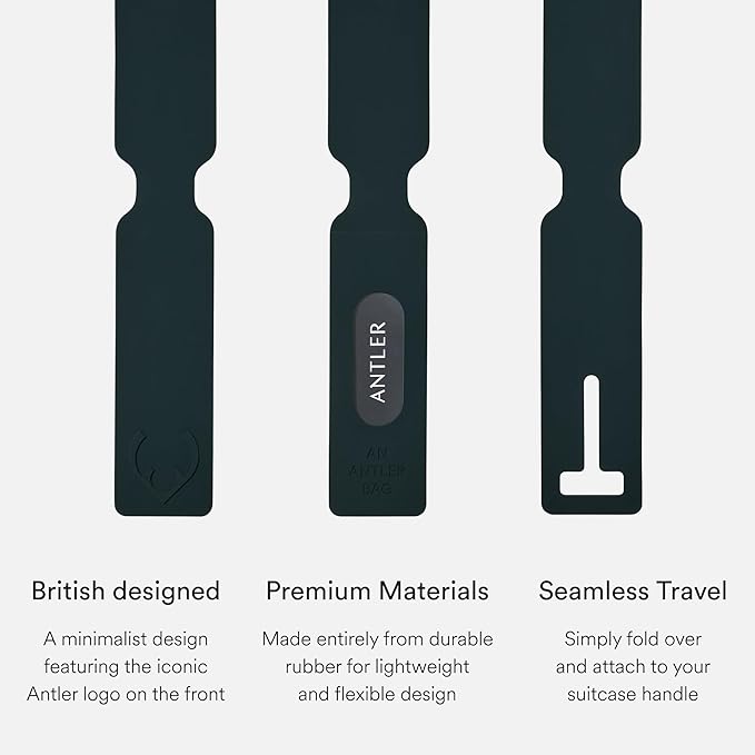 ANTLER Luggage Tags - Durable Rubber, for Suitcases & Travel Bags, Assorted Colors, Easy ID & Personalization, Fits Most Suit
