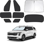 8pcs Car Window Shades for Kia Carnival 2022-2024 2025, Full Car Window Covers for Privacy, Sunshades for Carnival Front Rear Windshield Side Windows to Block UV and Protect Privacy