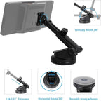 xik Universal CarPlay Screen Mount Pro - 2-in-1 CD Slot & Suction Cup Holder w/4-Button Anti-Shake Lock for CD Slot, Windshield & Dashboard, Fits 7" to 10.26" Car Monitors & GPS Displays