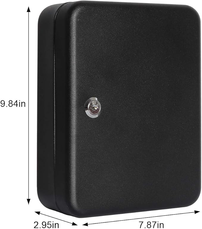 Jssmst Lock Keyboxes Wall Mount Security Key Storage Box, Locking Key Cabinet Wall Mount with 24 Key Hooks & Tags Key Labels,