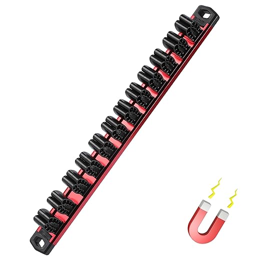 WORKPRO Magnetic Screwdriver Organizer and Wrench Organizer, Aluminum Rail Magnetic Tool Organizer, Tool Holder, Toolbox Orga