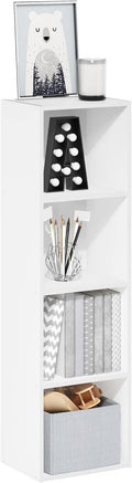 Furinno PASIR Book Shelf, 4-Tier Modern Bookshelf, Open Shelves Bookcase 9 x 12 x 42, Easy Assembly, for Living Room, Bedroom