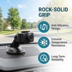 4 Pack Universal Car Dash Cam Mount - Vacuum Suction Cup Holder with 4 Interchangeable Heads for GPS Navigation and Dashboard Recorder(Card Slot)
