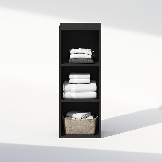 Furinno Reed Closet Organizers and Storage, 3-Tier Closet Organizer, Open Shelf Closet Storage, for Wardrobe, Bedroom, Living